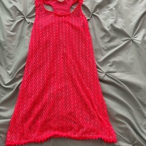 Hot pink bikini cover up